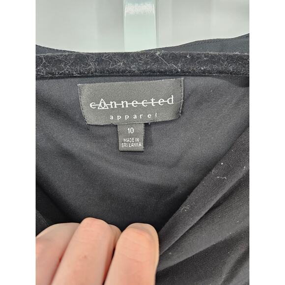 Connected Apparel Women's Black Sleeveless Round Neck Knee Length Dress Size 10 - Picture 5 of 6